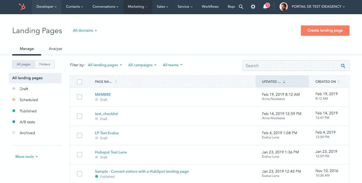 Hubspot landing page benefits